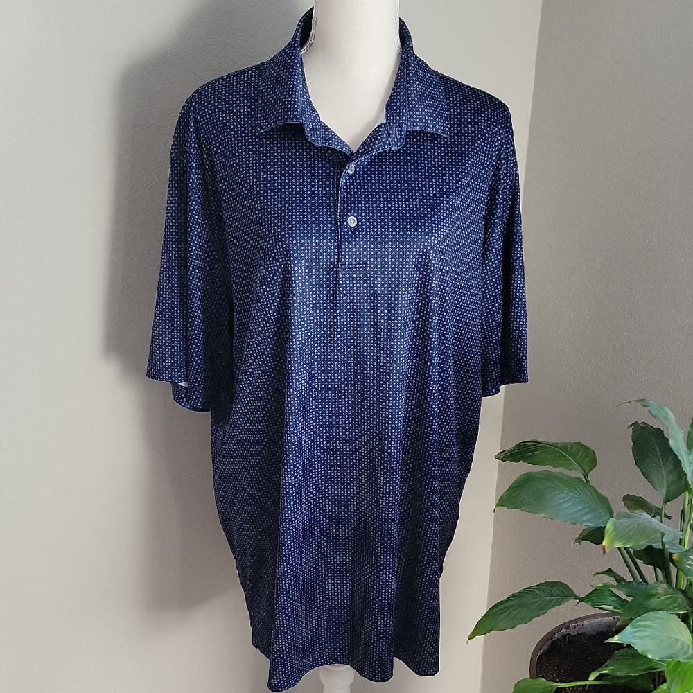Greg Norman Golf Play Dry ml75 Men's Navy Blue Polo Shirt